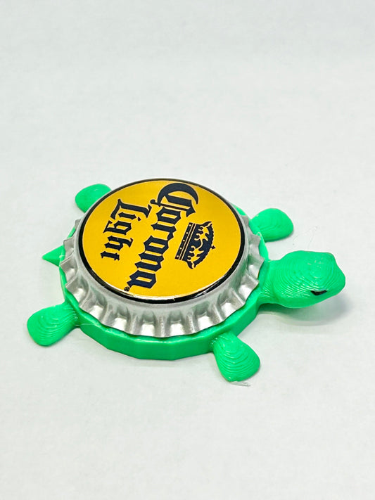 Corona Light - Bottle Cap Magnet Turtle Shell Shocked Art