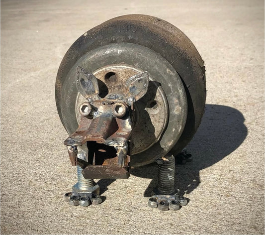 Hank - Metal Hippo Sculpture Shell Shocked Art