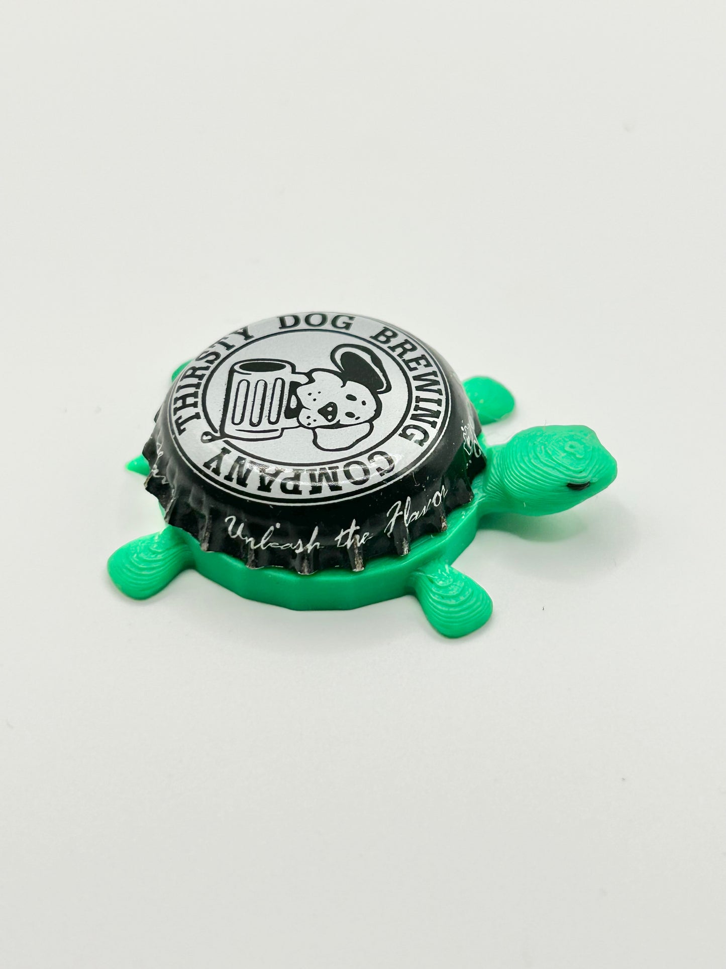 Thirsty Dog Brewing Co. (Black Vintage) - Bottle Cap Magnet Turtle