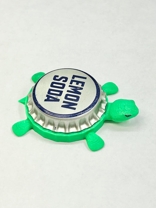 Lemon Soda (Vintage) - Bottle Cap Magnet Turtle