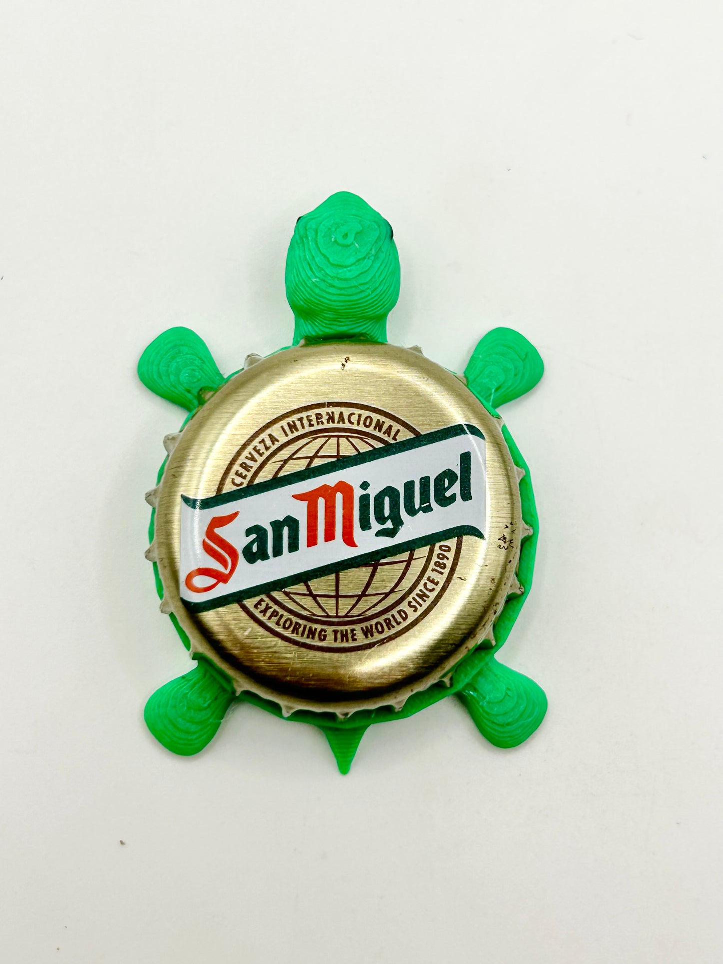 San Miguel Cerveza - Bottle Cap Magnet Turtle