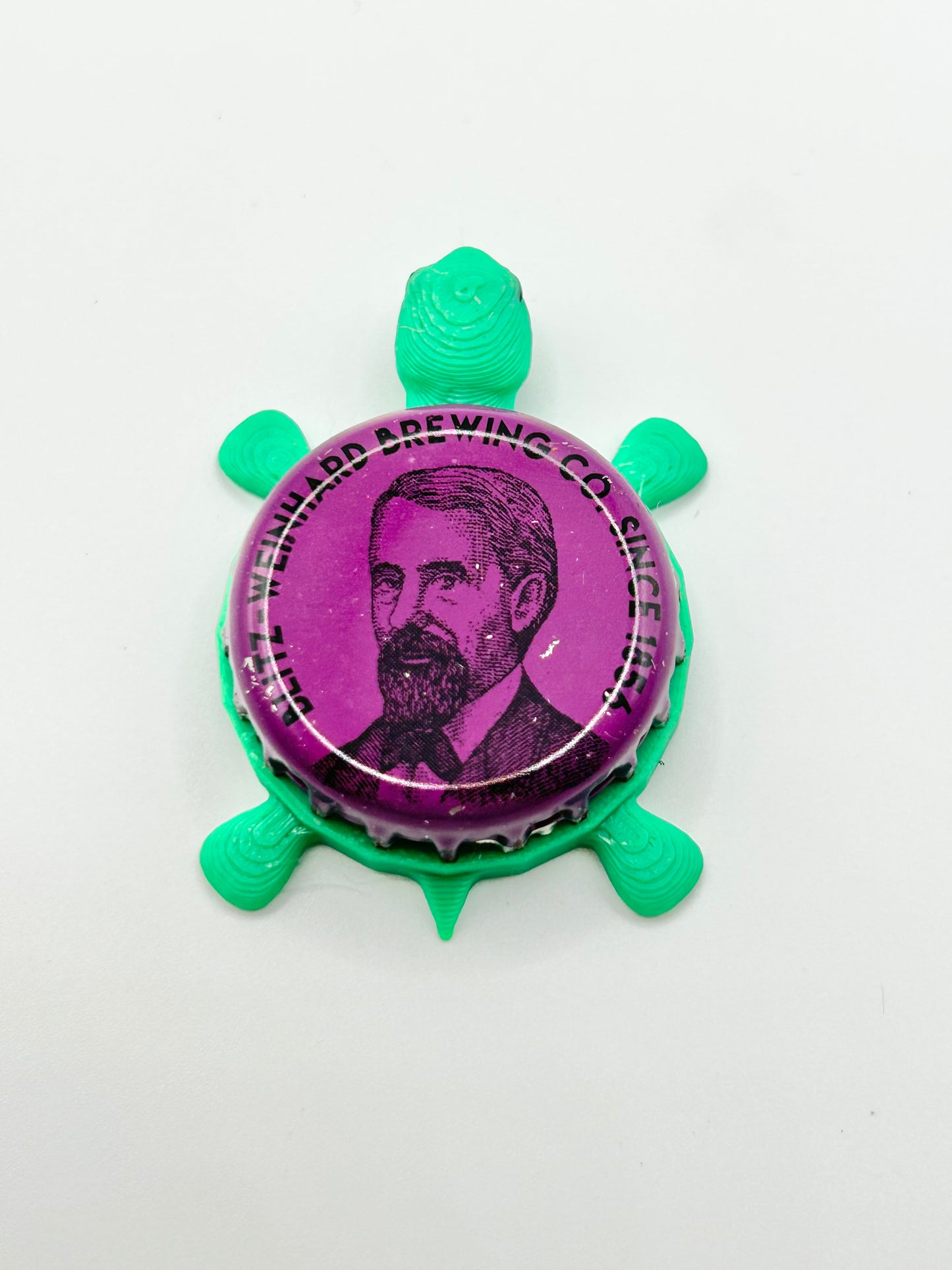 Blitz Weinhard Brewing (Purple) - Bottle Cap Magnet Turtle