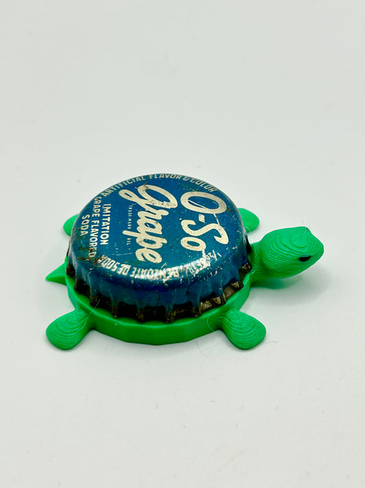 O-So Grape Soda - Bottle Cap Magnet Turtle Shell Shocked Art