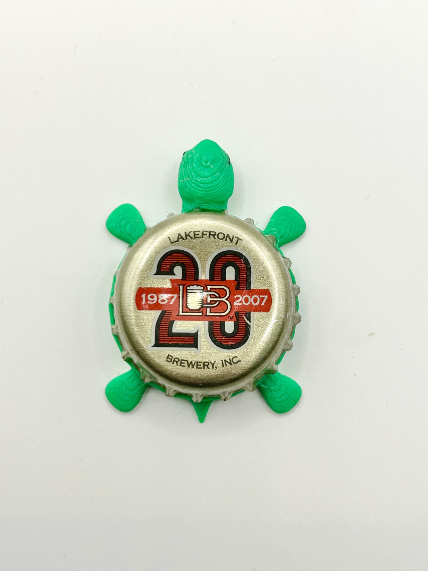 Lakefront Brewery (20 Year Anniversary) - Bottle Cap Magnet Turtle