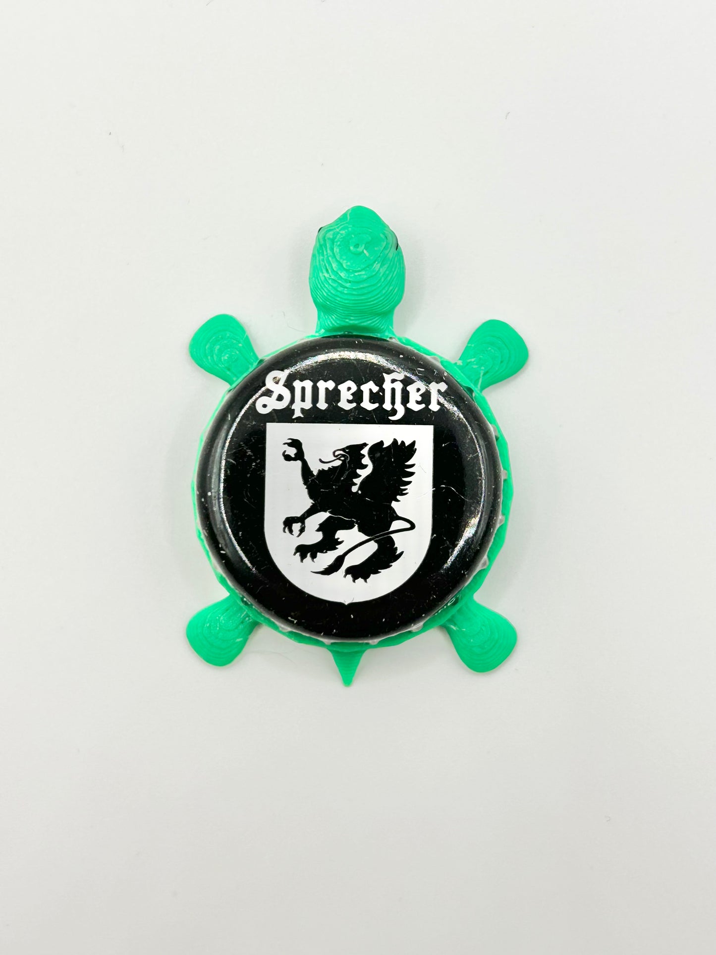 Sprecher (Black & White) - Bottle Cap Magnet Turtle