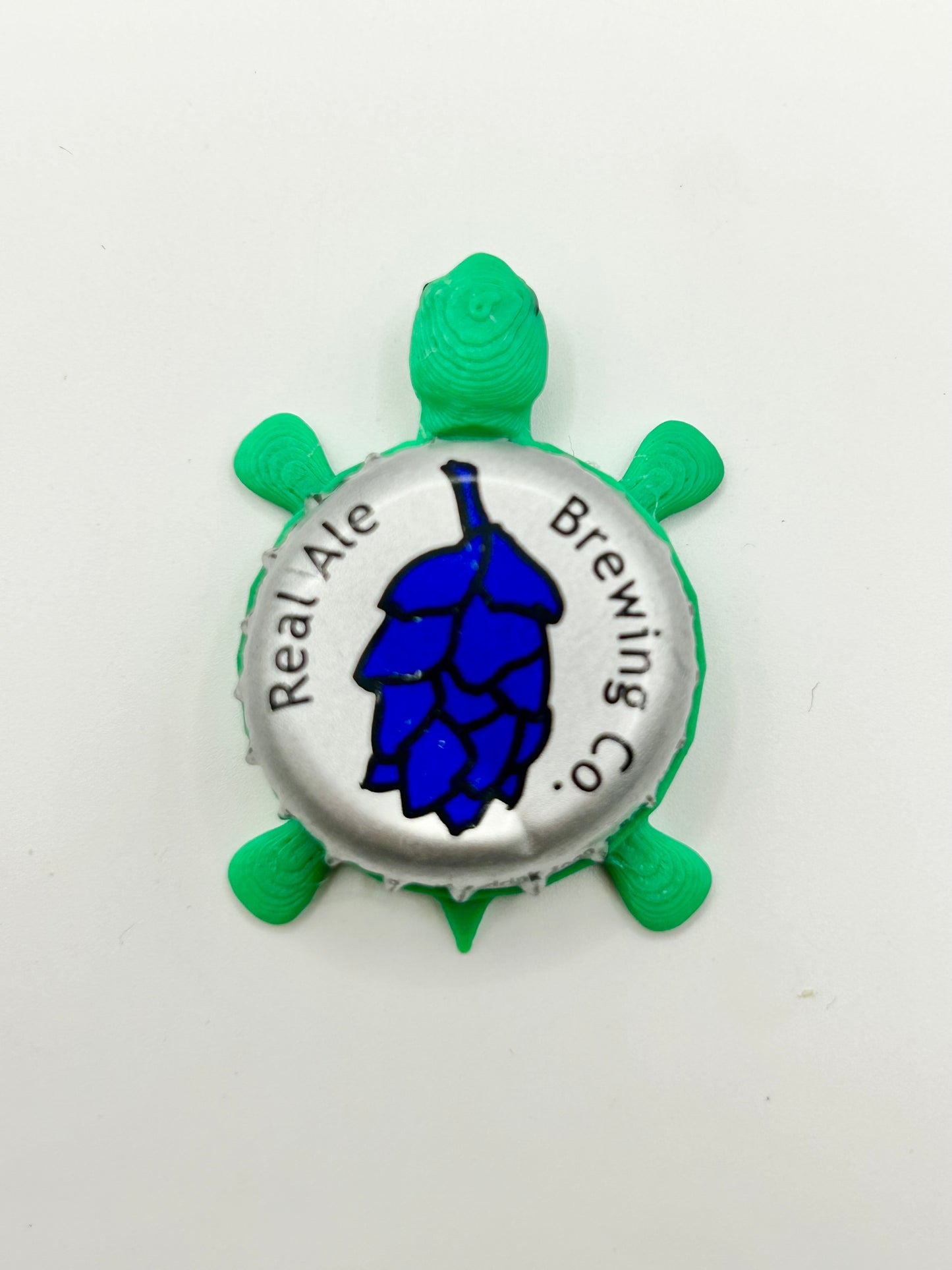 Real Ale Brewing (Blue Hops) - Bottle Cap Magnet Turtle
