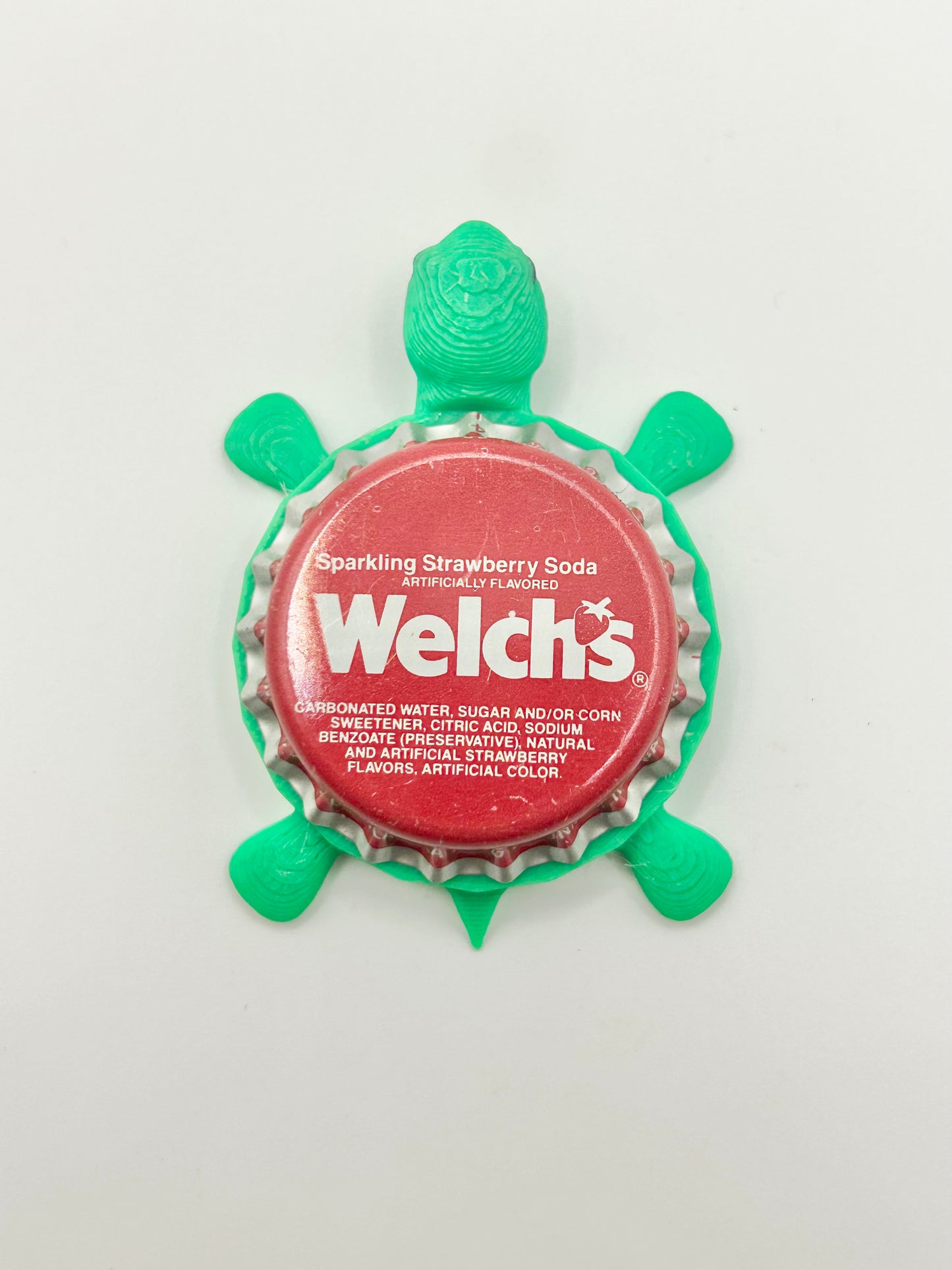Welch’s Strawberry Soda (Vintage) - Bottle Cap Magnet Turtle