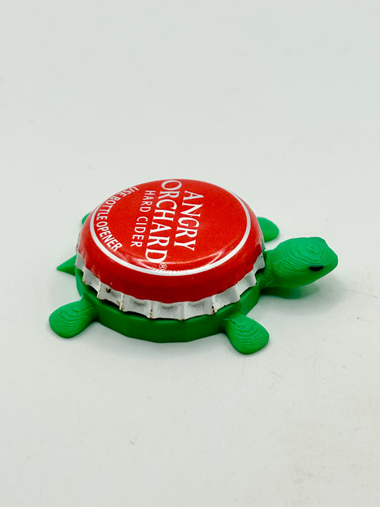 Angry Orchard Cider (Red/White Trim) - Bottle Cap Magnet Turtle Shell Shocked Art