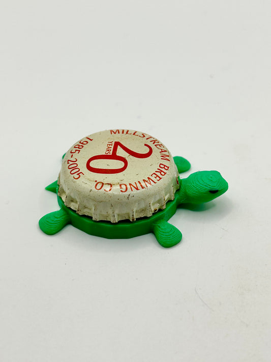 Millstream Brewing (20 Years) - Bottle Cap Magnet Turtle Shell Shocked Art