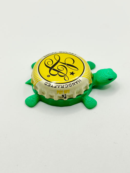 Lucky Bucket Brewing (Yellow) - Bottle Cap Magnet Turtle