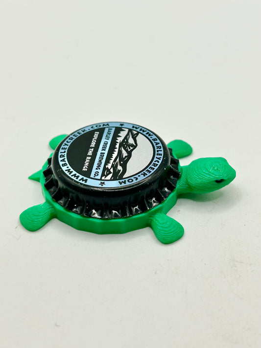 Barley Creek Brewing - Bottle Cap Magnet Turtle Shell Shocked Art