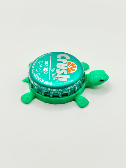 Orange Crush Light Soda - Bottle Cap Magnet Turtle