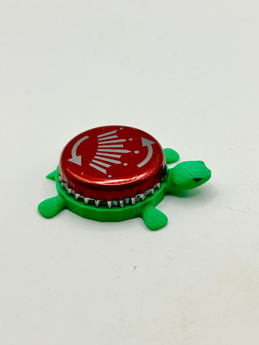Budweiser (Crown Twist Off) - Bottle Cap Magnet Turtle Shell Shocked Art