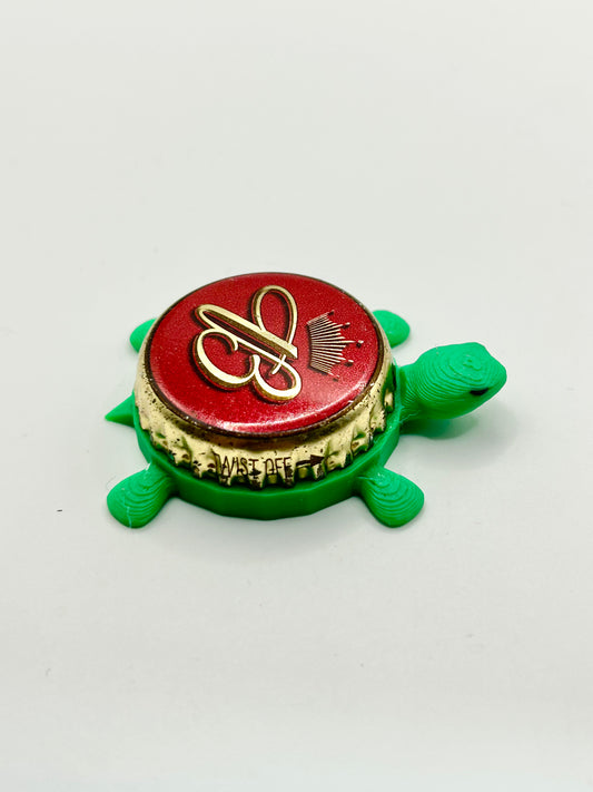 Budweiser (B with Crown) - Bottle Cap Magnet Turtle