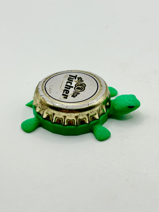 Tucher German Beer - Bottle Cap Magnet Turtle Shell Shocked Art