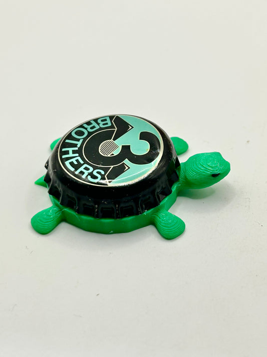 3 Brothers Brewing - Bottle Cap Magnet Turtle Shell Shocked Art