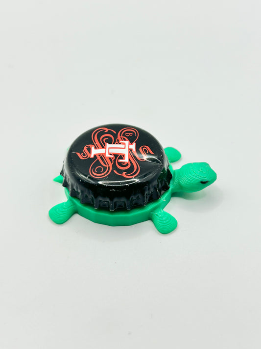 Long Trail Brewing (Vintage) - Bottle Cap Magnet Turtle Shell Shocked Art