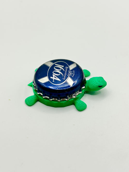 Kronenbourg 1664 (Blue) - Bottle Cap Magnet Turtle