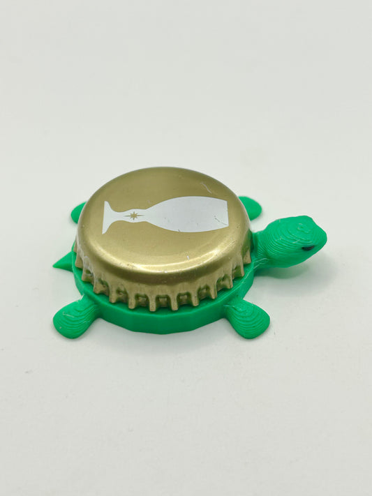 Stella Artois (White Glass Silhouette) - Bottle Cap Magnet Turtle