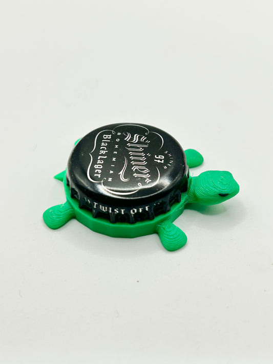 Shiner Bohemian Black Lager - Bottle Cap Magnet Turtle
