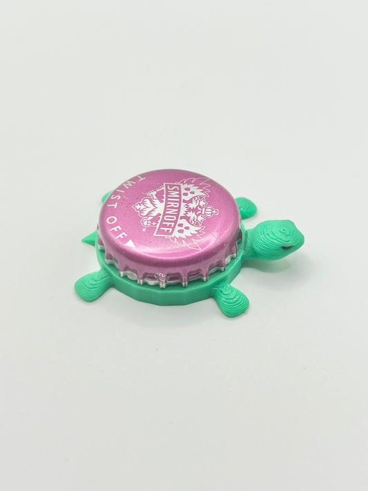 Smirnoff (Magenta) - Bottle Cap Magnet Turtle