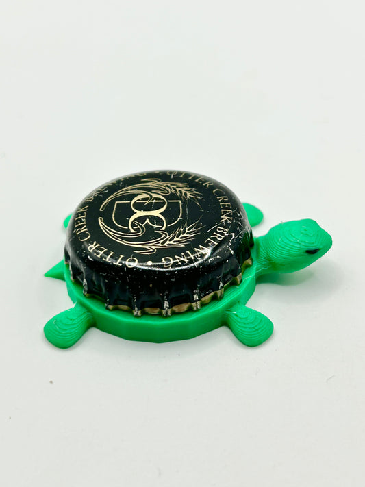 Otter Creek Brewing (Black) - Bottle Cap Magnet Turtle