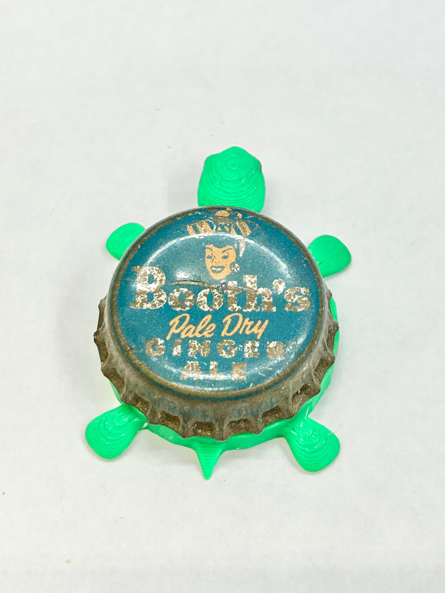 Booth’s Ginger Ale Soda (Vintage) - Bottle Cap Magnet Turtle