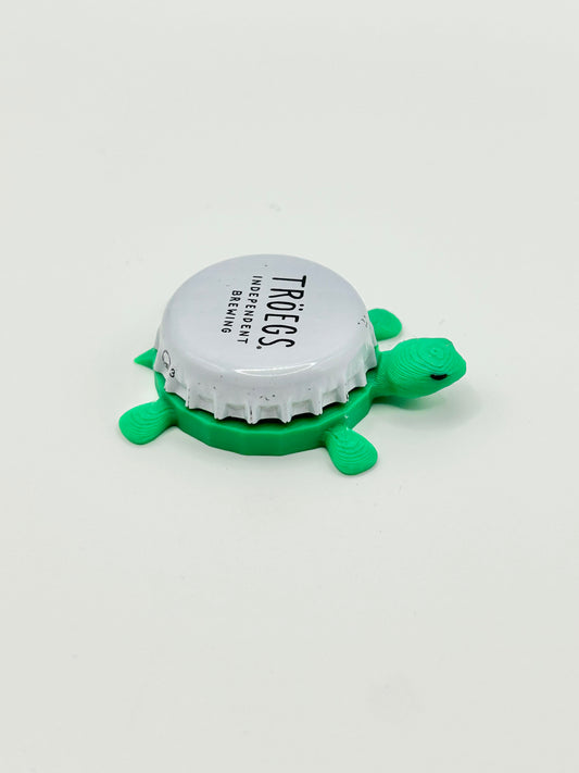 Troegs Beer (White) - Bottle Cap Magnet Turtle