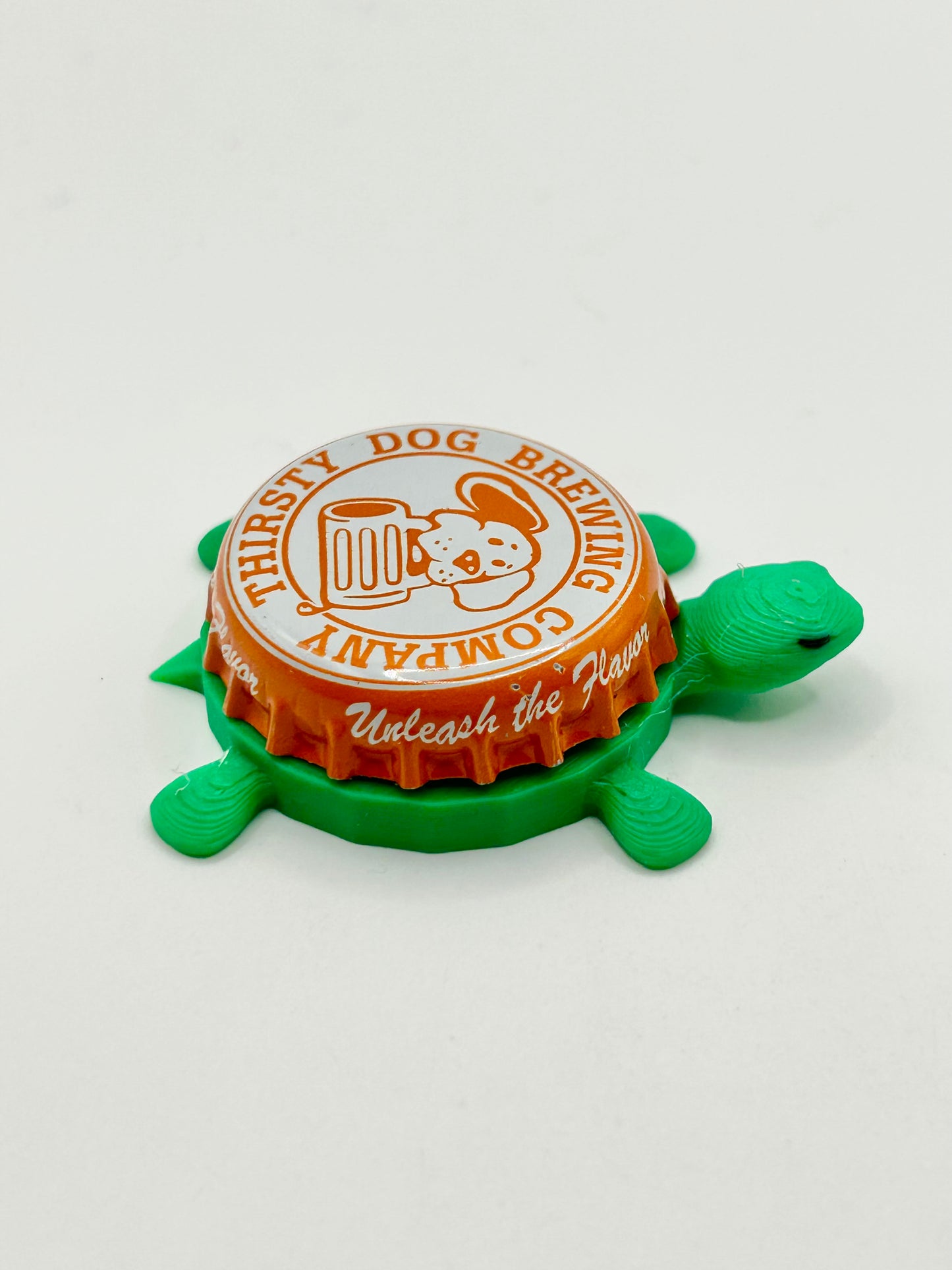 Thirsty Dog Brewing Co. (Orange) - Bottle Cap Magnet Turtle