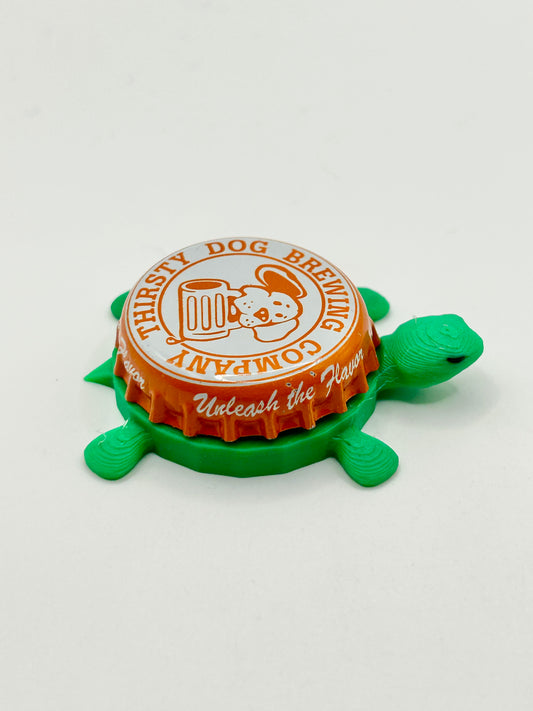 Thirsty Dog Brewing Co. (Orange) - Bottle Cap Magnet Turtle