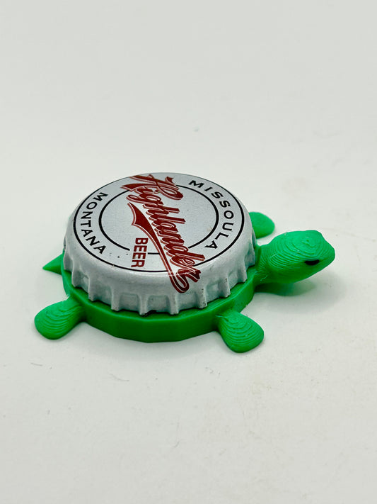 Highlander Beer - Bottle Cap Magnet Turtle Shell Shocked Art