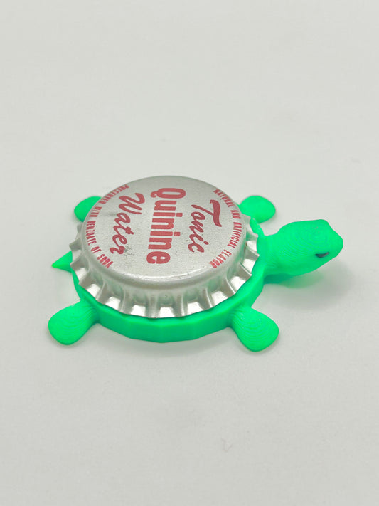 Quinine Tonic Water - Bottle Cap Magnet Turtle