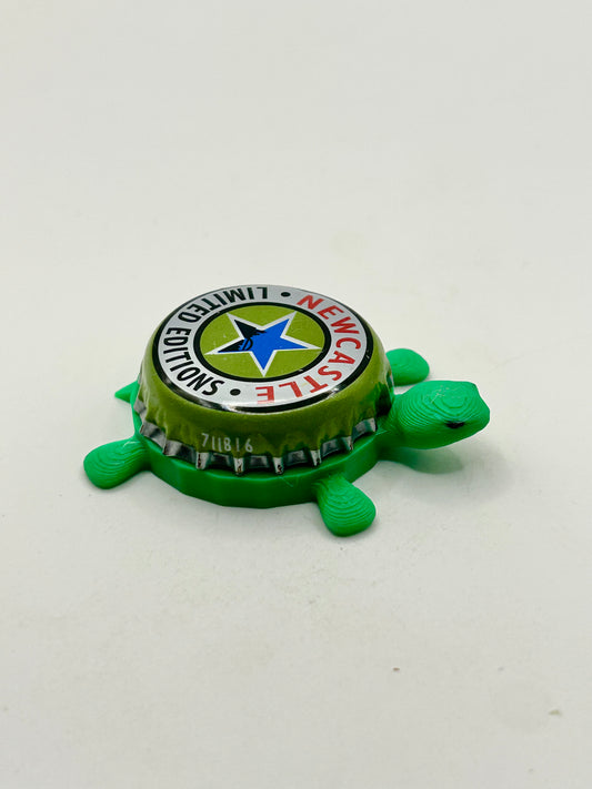 Newcastle Limited Edition (Green) - Bottle Cap Magnet Turtle Shell Shocked Art