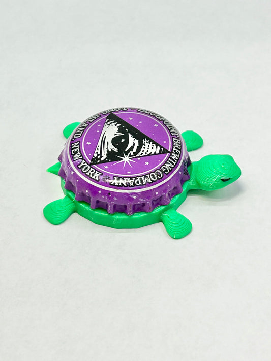 Bluepoint Brewing Co (Purple) - Bottle Cap Magnet Turtle Shell Shocked Art
