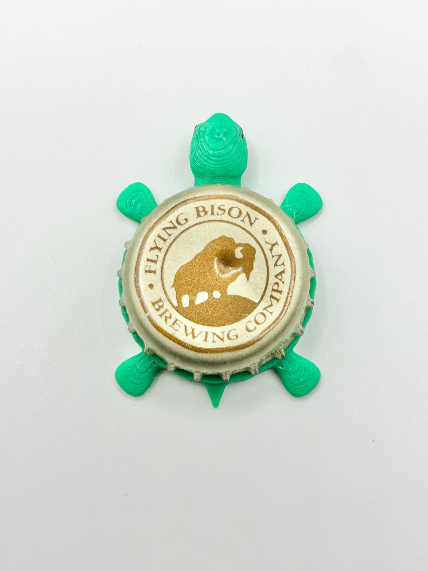 Flying Bison Brewing - Bottle Cap Magnet Turtle