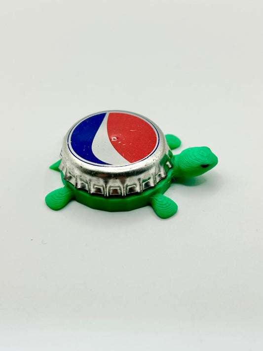 Pepsi Logo (Silver Border) - Bottle Cap Magnet Turtle