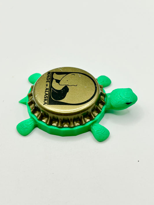 Alaskan Brewing (Gold) - Bottle Cap Magnet Turtle