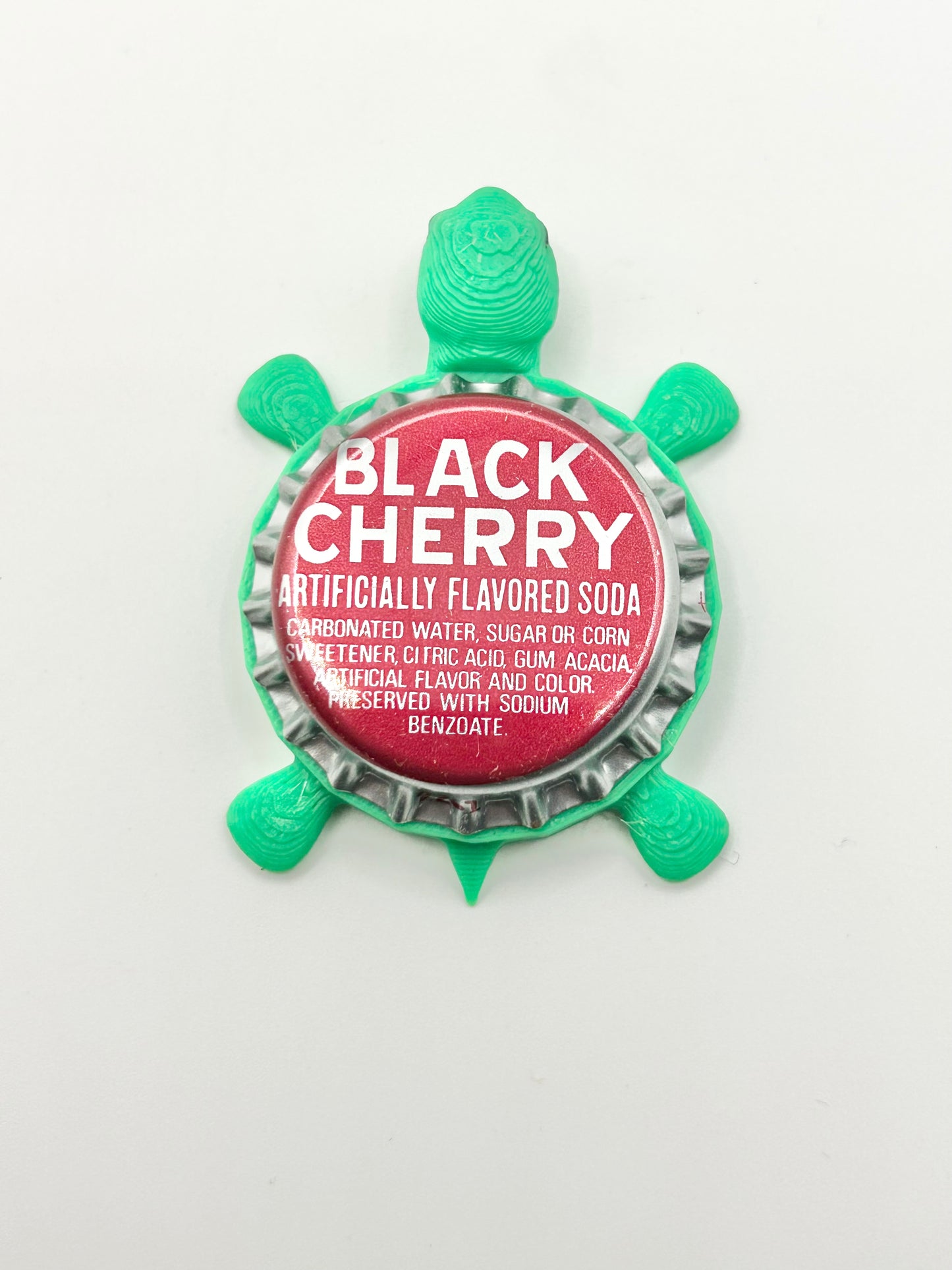 Black Cherry Soda (Vintage) - Bottle Cap Magnet Turtle