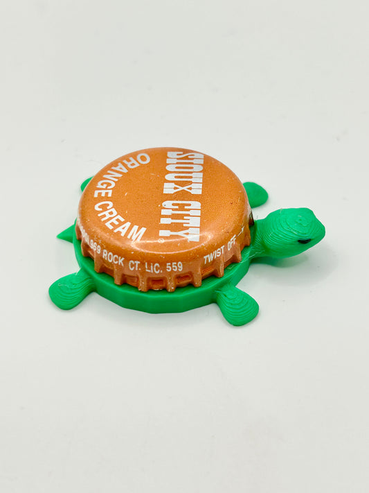 Sioux City Orange Cream Soda - Bottle Cap Magnet Turtle