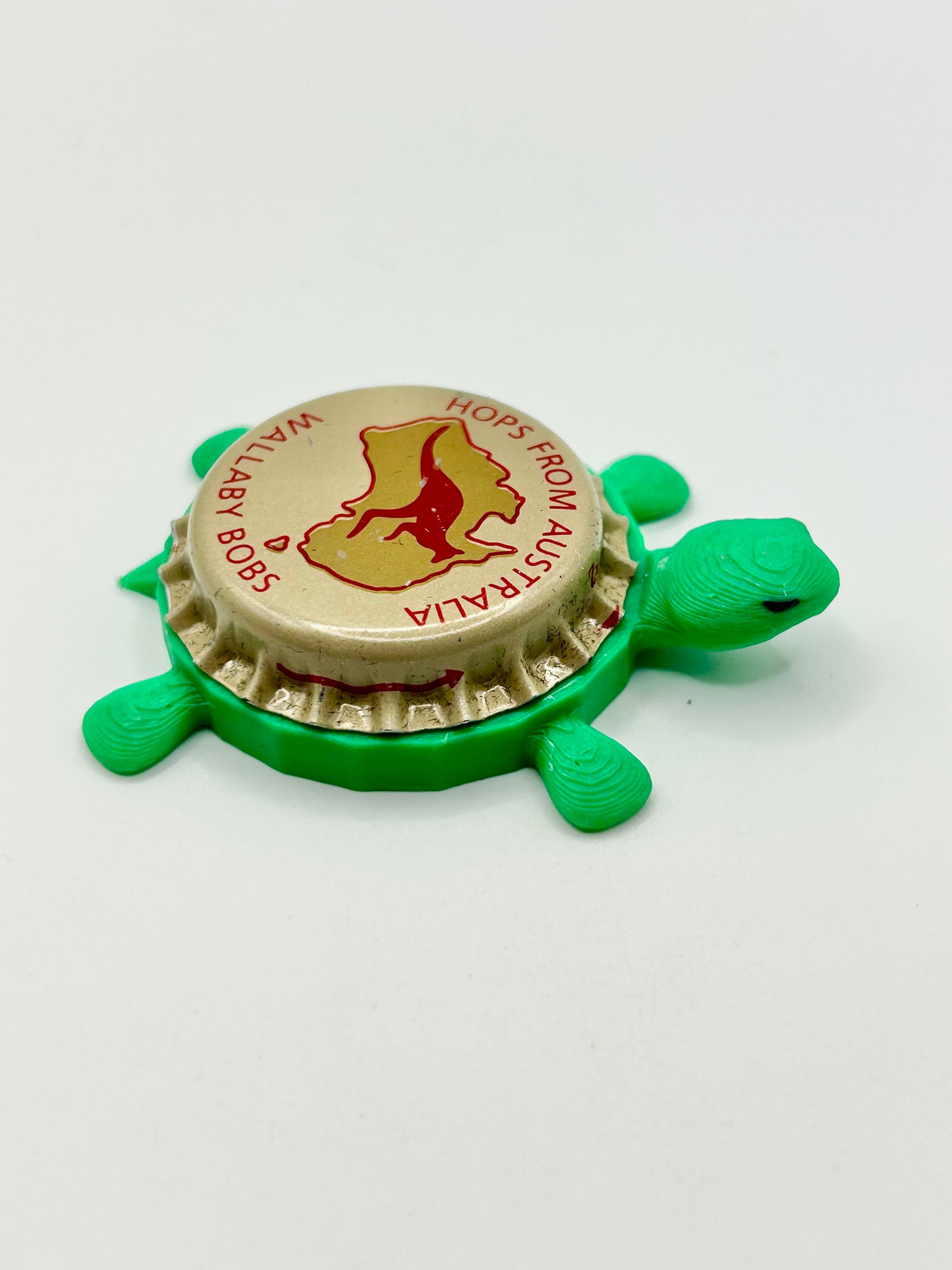 Wallaby Bobs, Hops from Australia - Bottle Cap Magnet Turtle