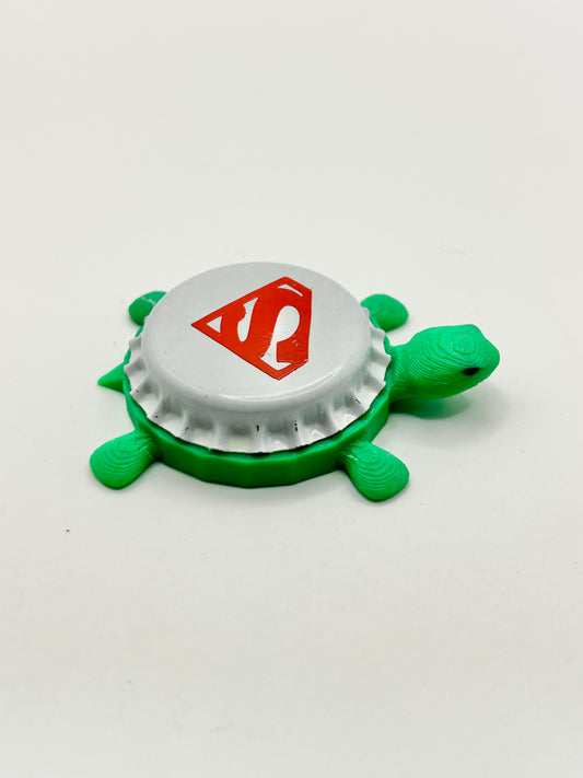 Superman - Bottle Cap Magnet Turtle