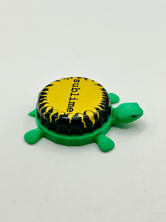 Sublime Brewing (Black) - Bottle Cap Magnet Turtle Shell Shocked Art