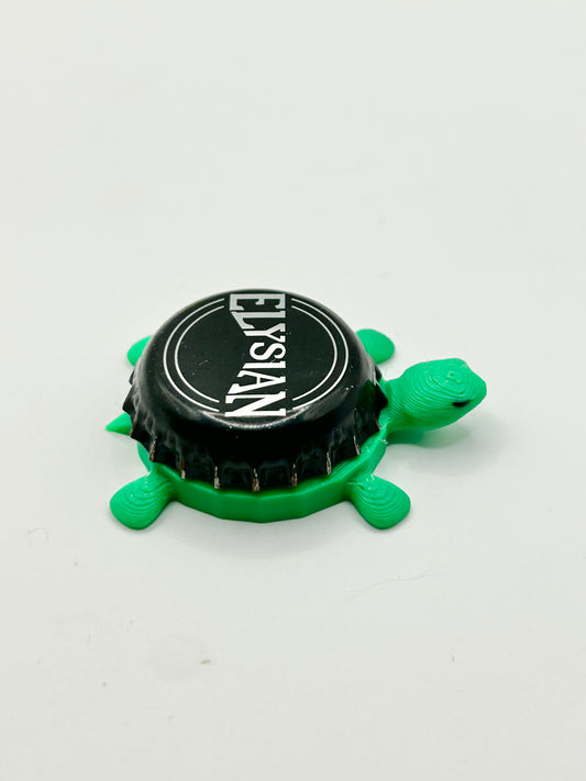 Elysian Brewing (Black & White) - Bottle Cap Magnet Turtle