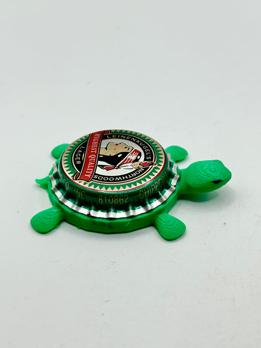 Leinenkugel's Lager (Native American) - Bottle Cap Magnet Turtle Shell Shocked Art