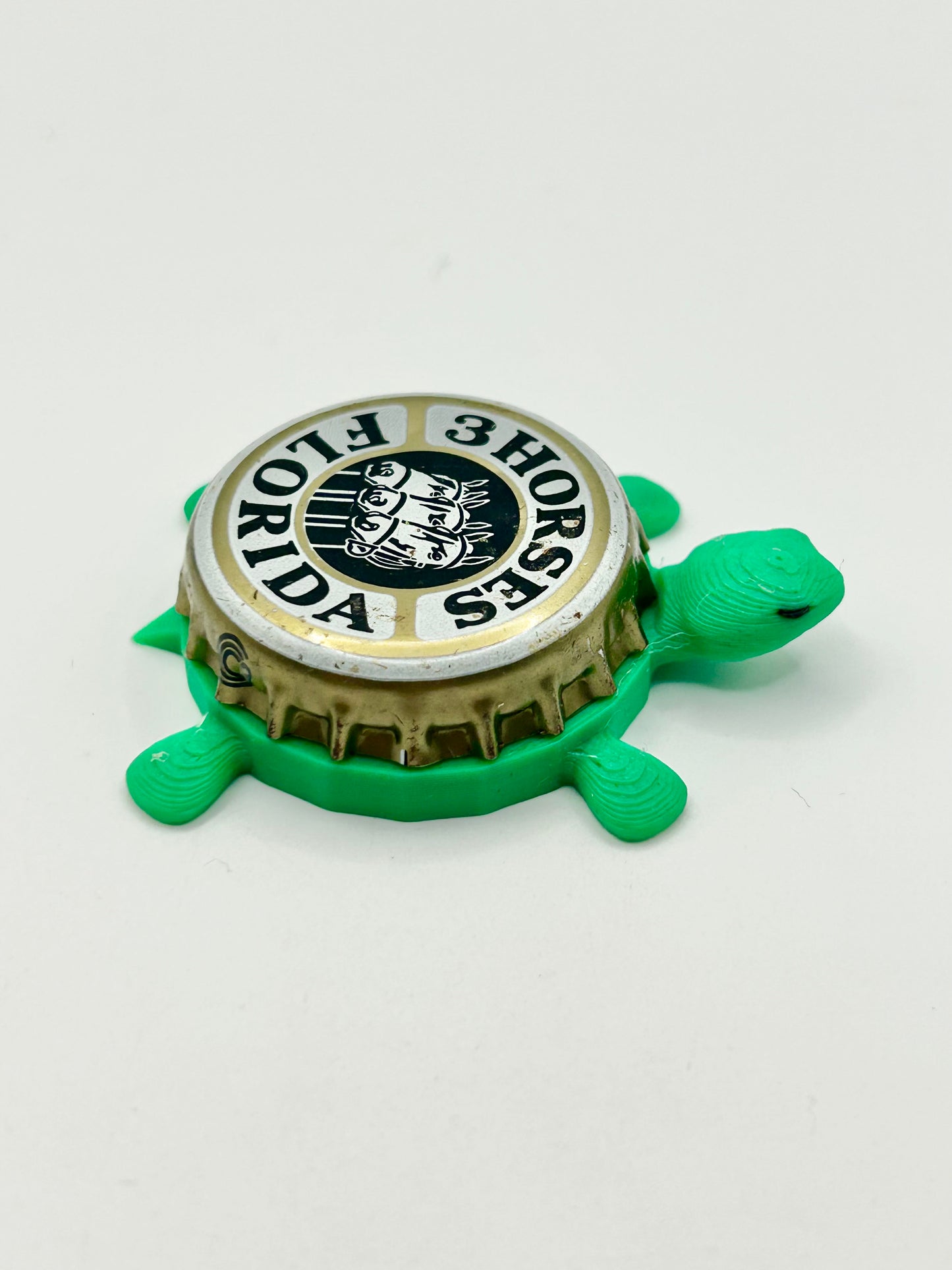 3 Horses Florida - Bottle Cap Magnet Turtle