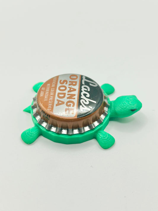 Lack’s Orange Soda - Bottle Cap Magnet Turtle