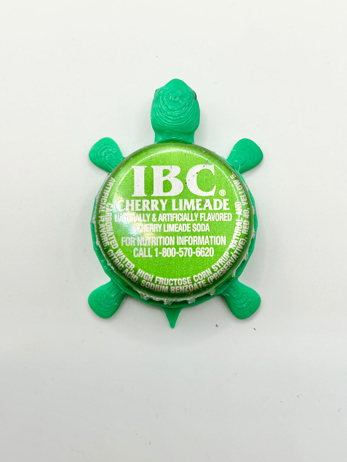 IBC Cherry Limeade Soda (Older Design) - Bottle Cap Magnet Turtle