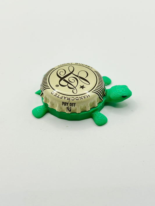 Lucky Bucket Brewing (Beige) - Bottle Cap Magnet Turtle