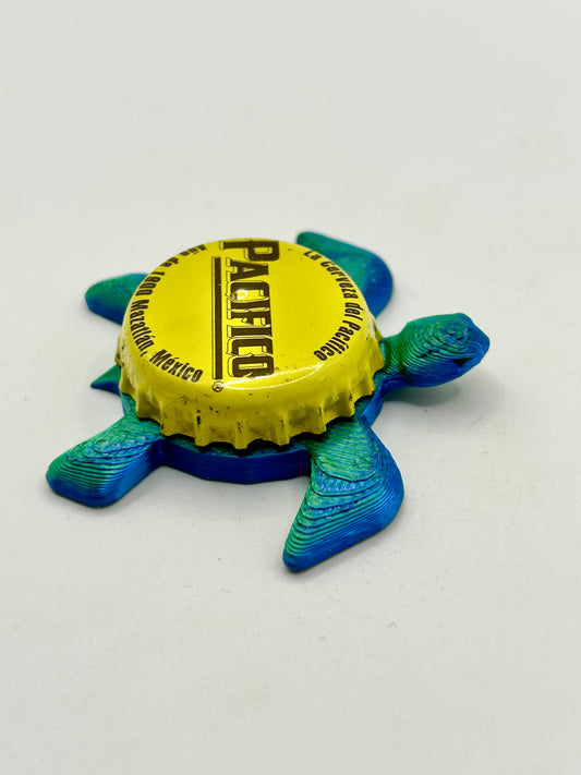 Pacifico Beer - Sea Turtle Bottle Cap Magnet Shell Shocked Art