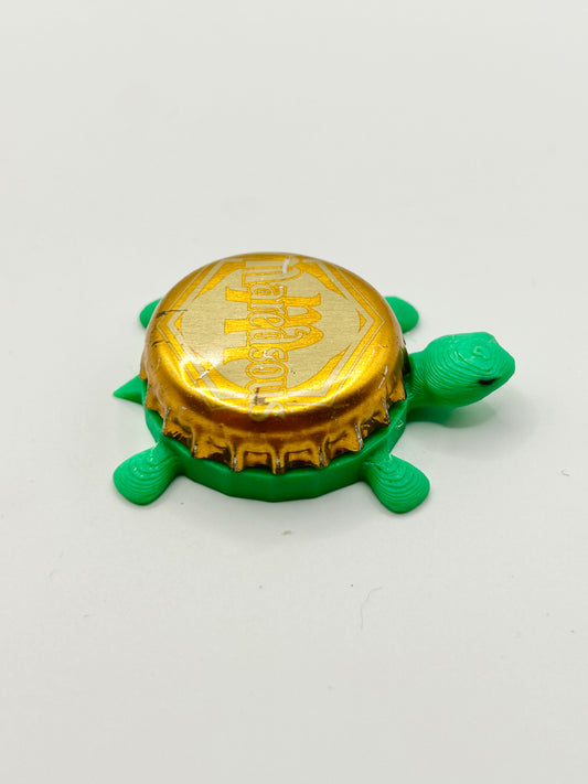 Maredsous Beer (Orange) - Bottle Cap Magnet Turtle